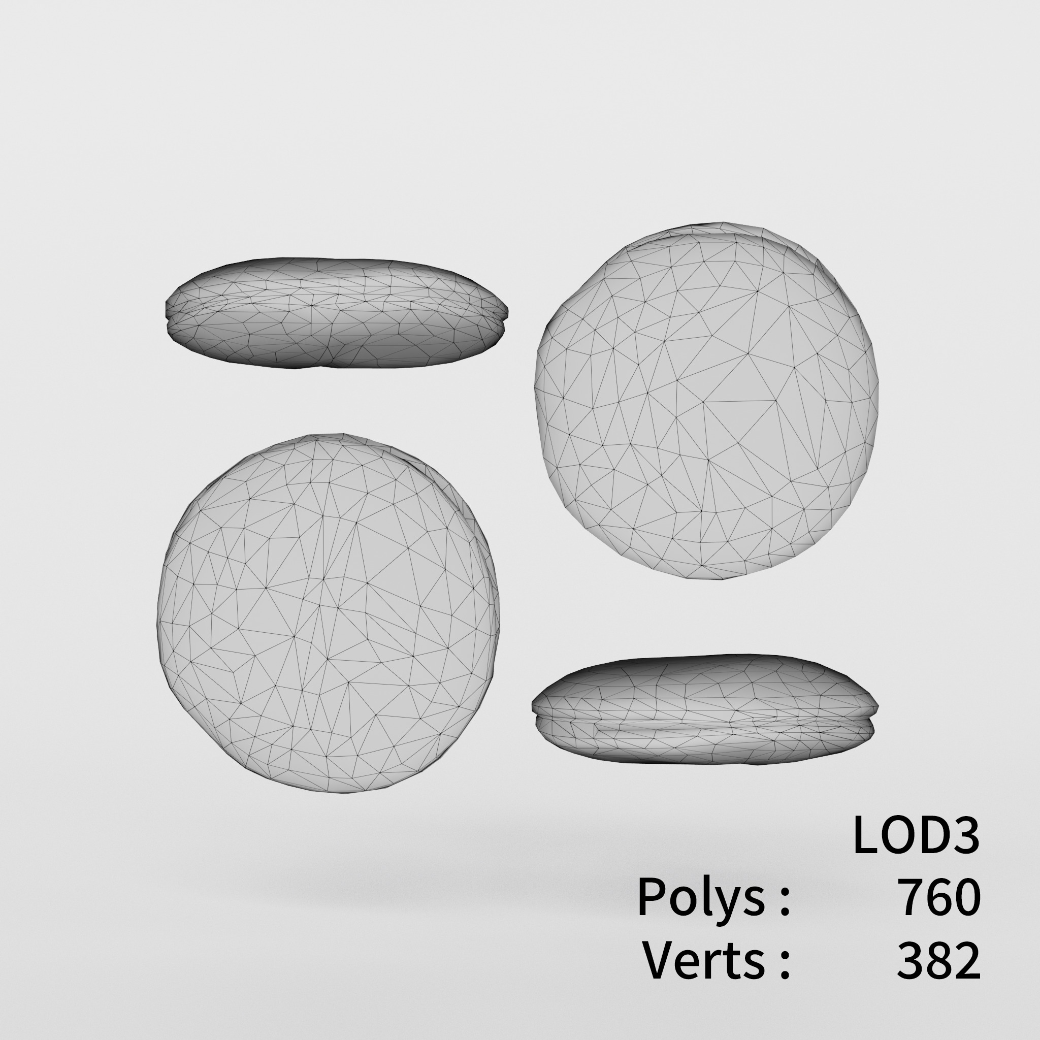 Dorayaki 3D model Low-poly 3D model_7