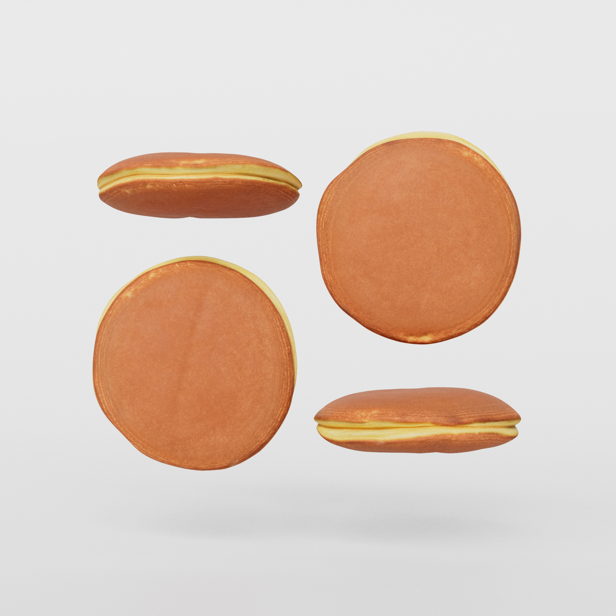 Dorayaki 3D model Low-poly 3D model_3