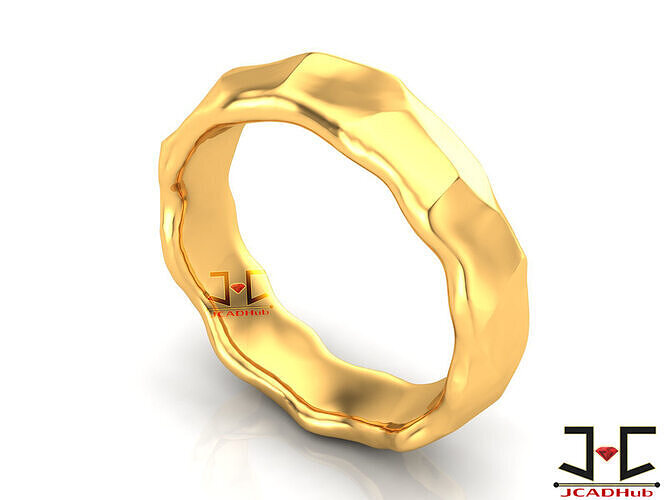 0223 - Hammered Ring - JCADHub 3D print model