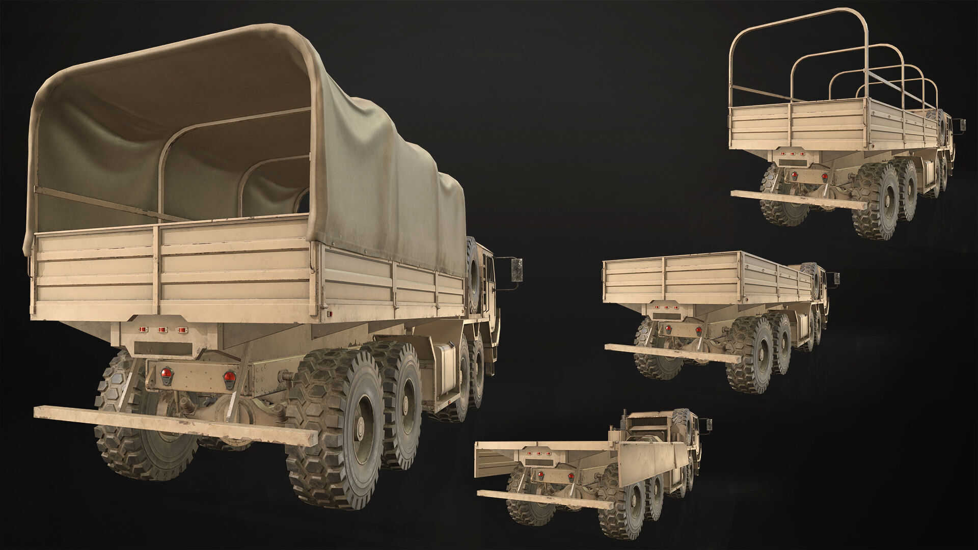 Heavy Military Truck V1 - Cargo Low-poly 3D model_19