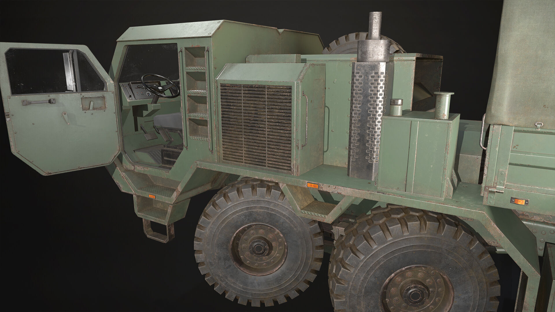 Heavy Military Truck V1 - Cargo Low-poly 3D model_18