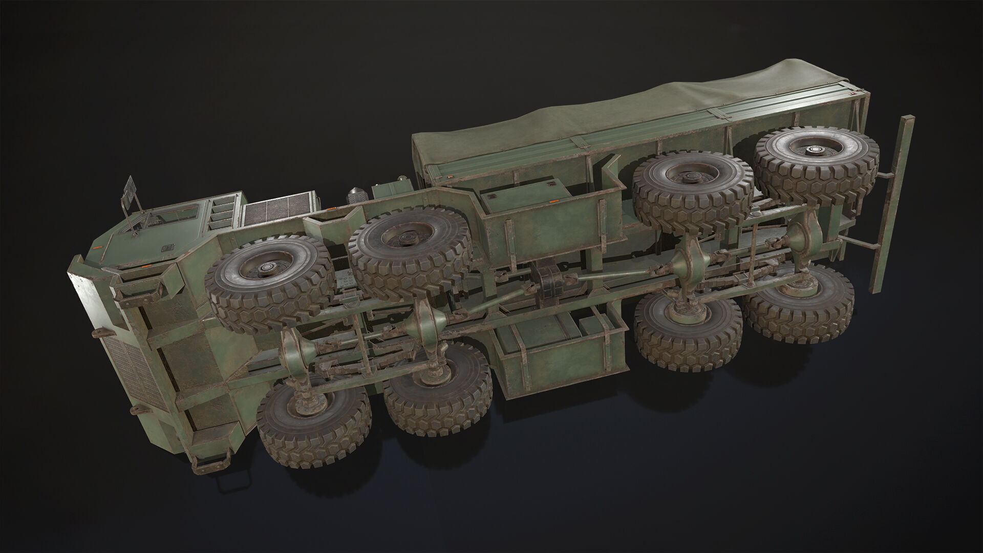 Heavy Military Truck V1 - Cargo Low-poly 3D model_15