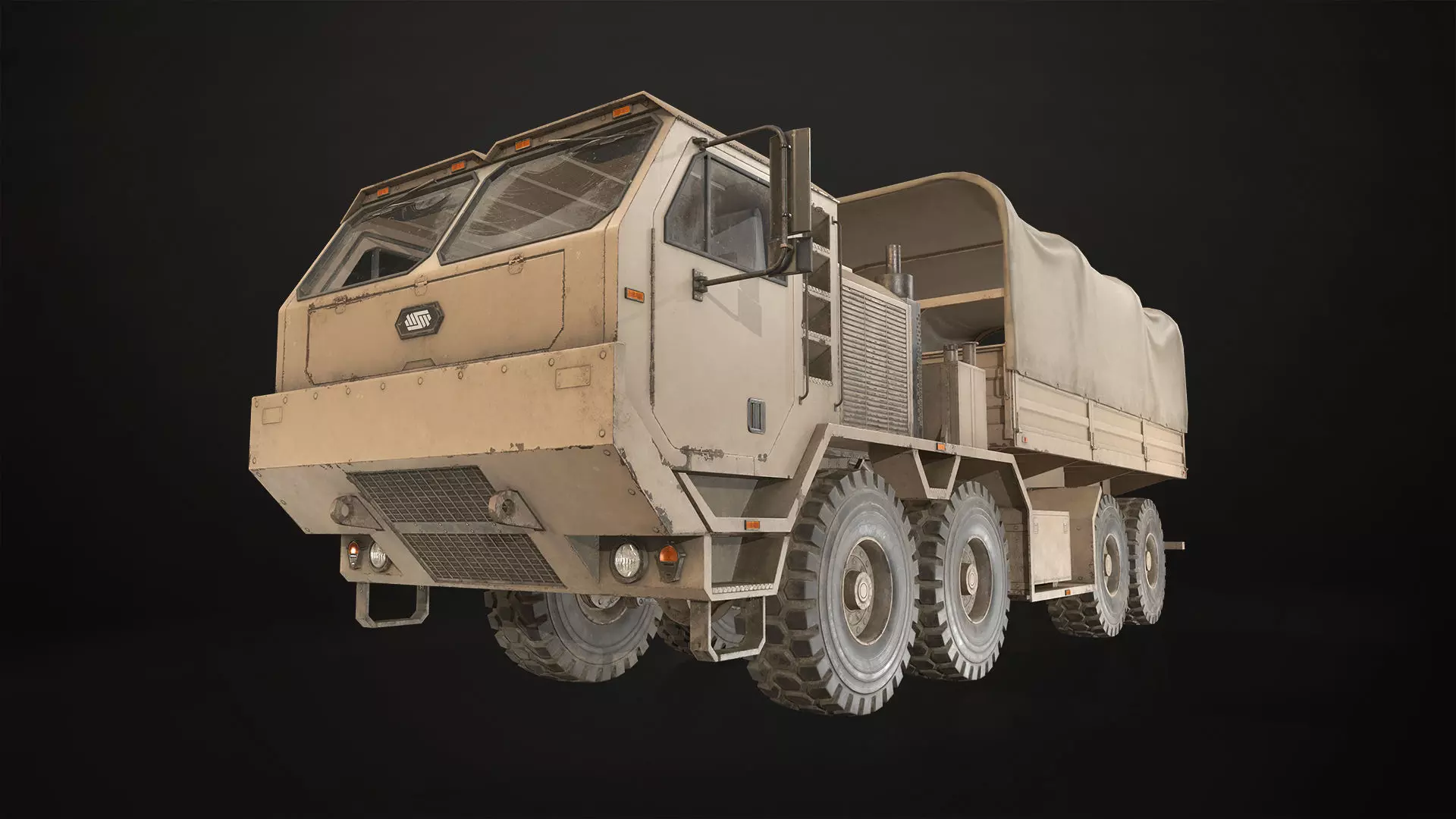 Heavy Military Truck V1 - Cargo Low-poly 3D model_0