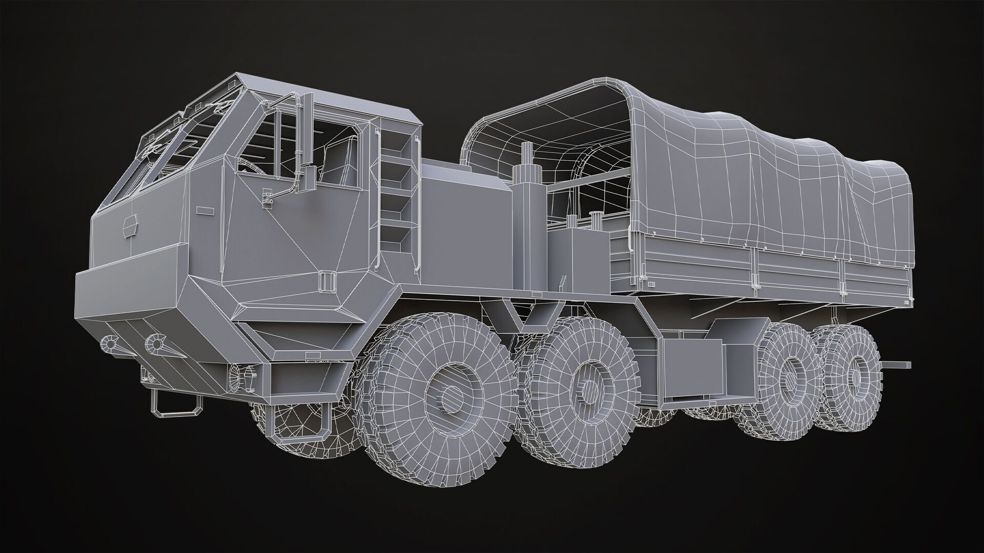 Heavy Military Truck V1 - Cargo Low-poly 3D model_28