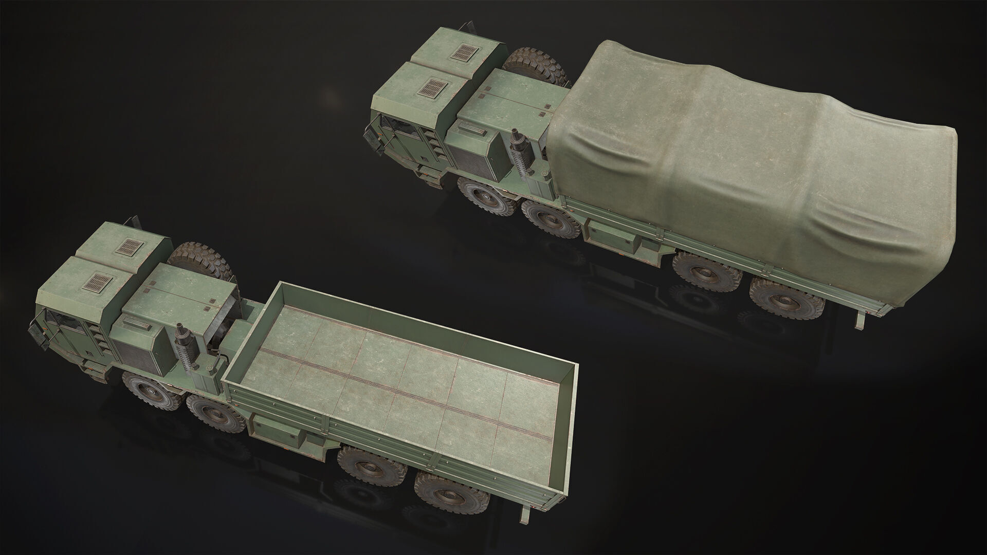 Heavy Military Truck V1 - Cargo Low-poly 3D model_13