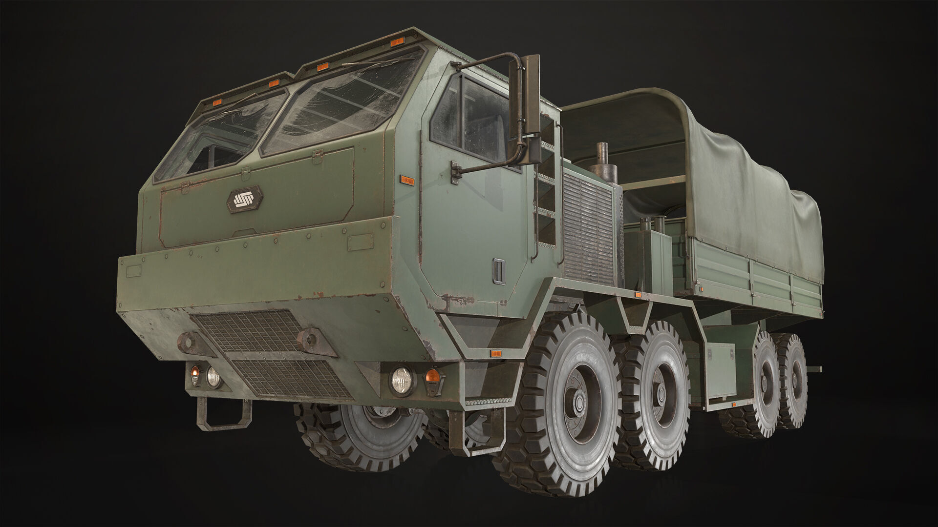 Heavy Military Truck V1 - Cargo Low-poly 3D model_3