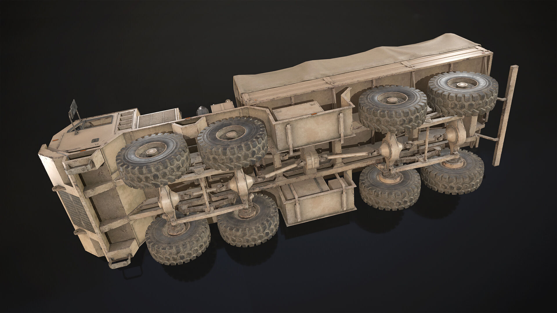 Heavy Military Truck V1 - Cargo Low-poly 3D model_14