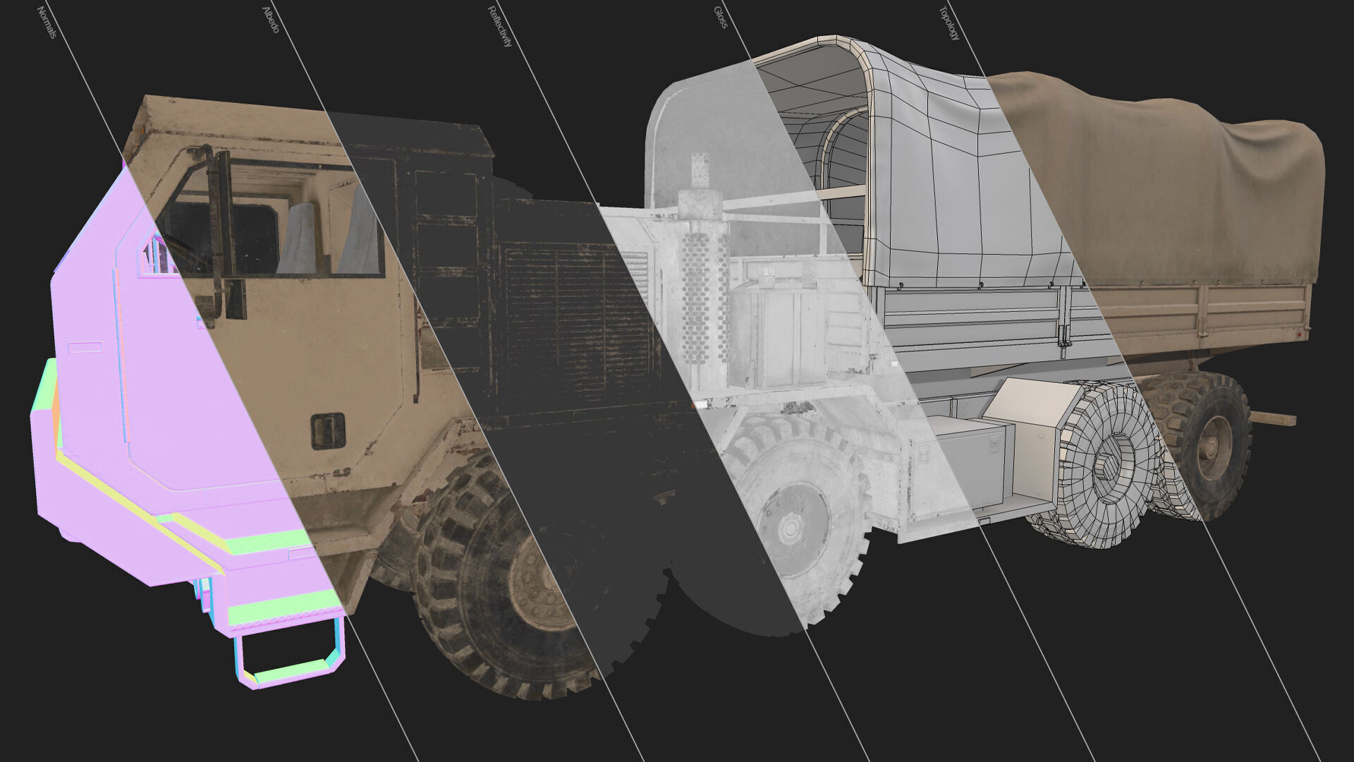 Heavy Military Truck V1 - Cargo Low-poly 3D model_27