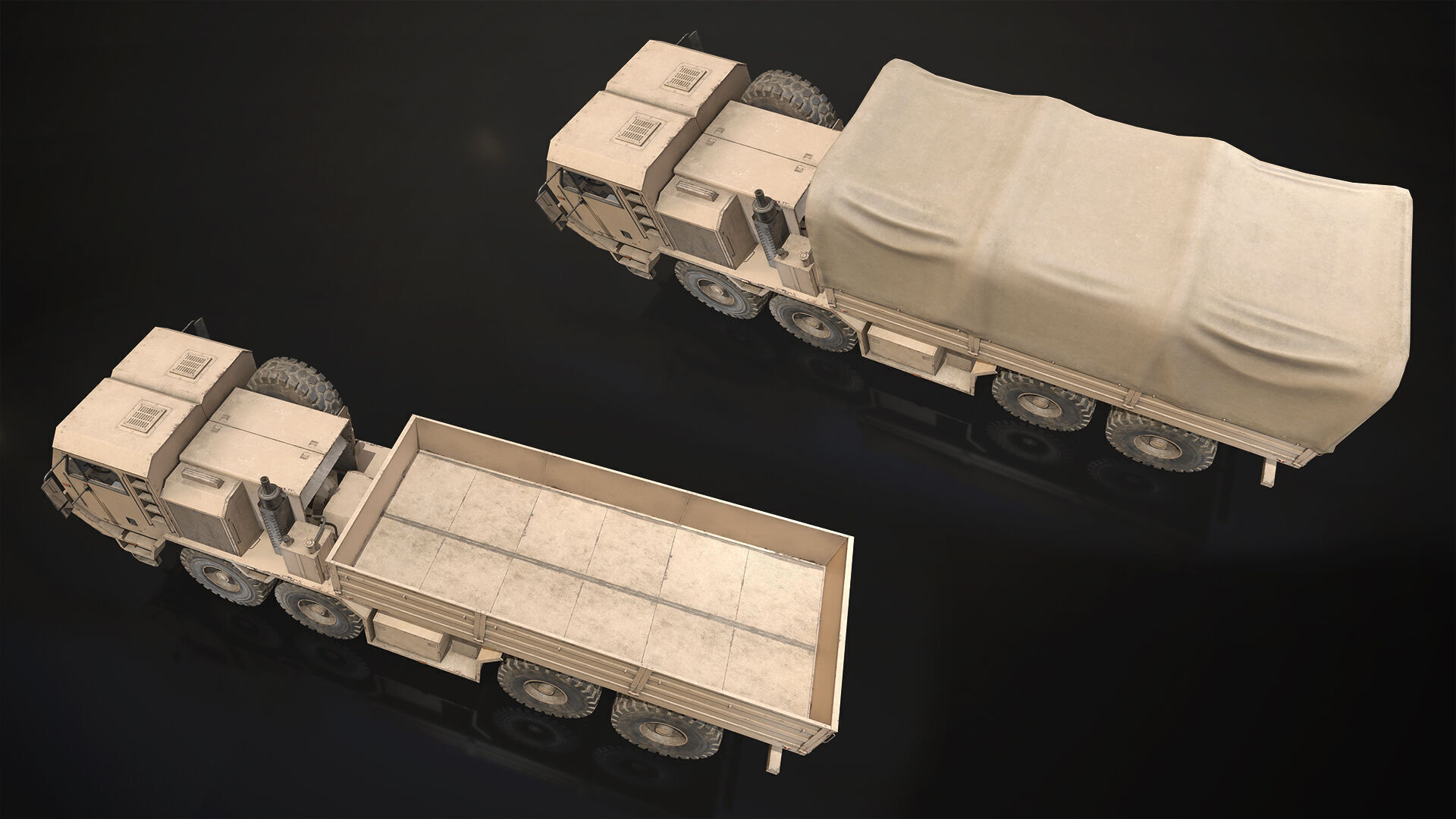 Heavy Military Truck V1 - Cargo Low-poly 3D model_12