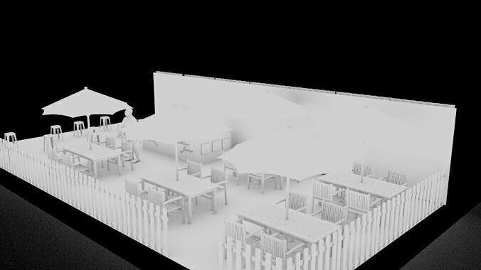 cafe wanavdi Free 3D model