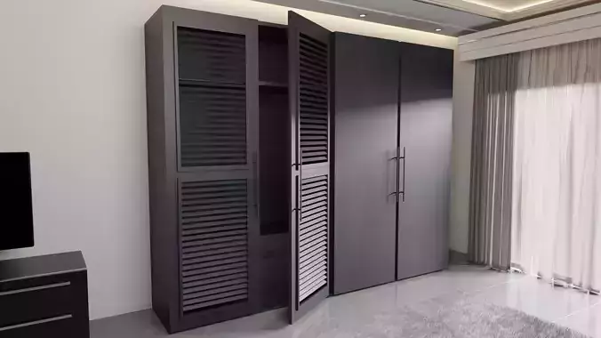 Modern Wardrobe Elegant Closet Black