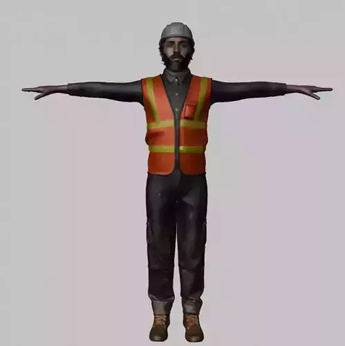 Worker Realistic T-pose Rigged