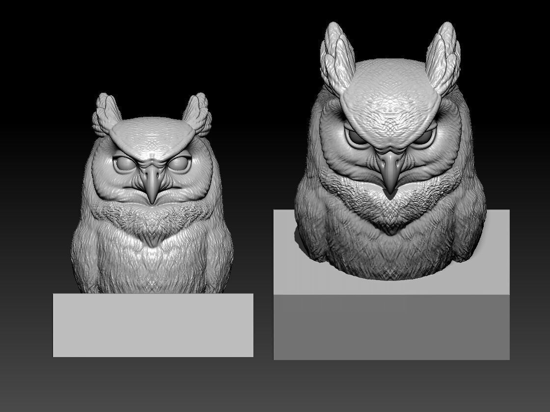 Owl bust model - Animal - 3D print 3D print model_1