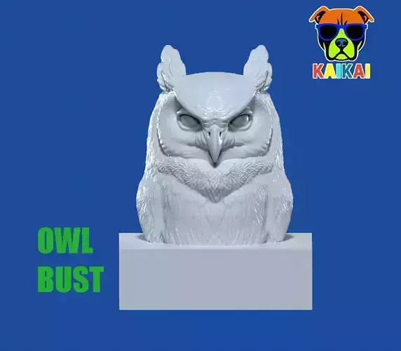 Owl bust model - Animal - 3D print