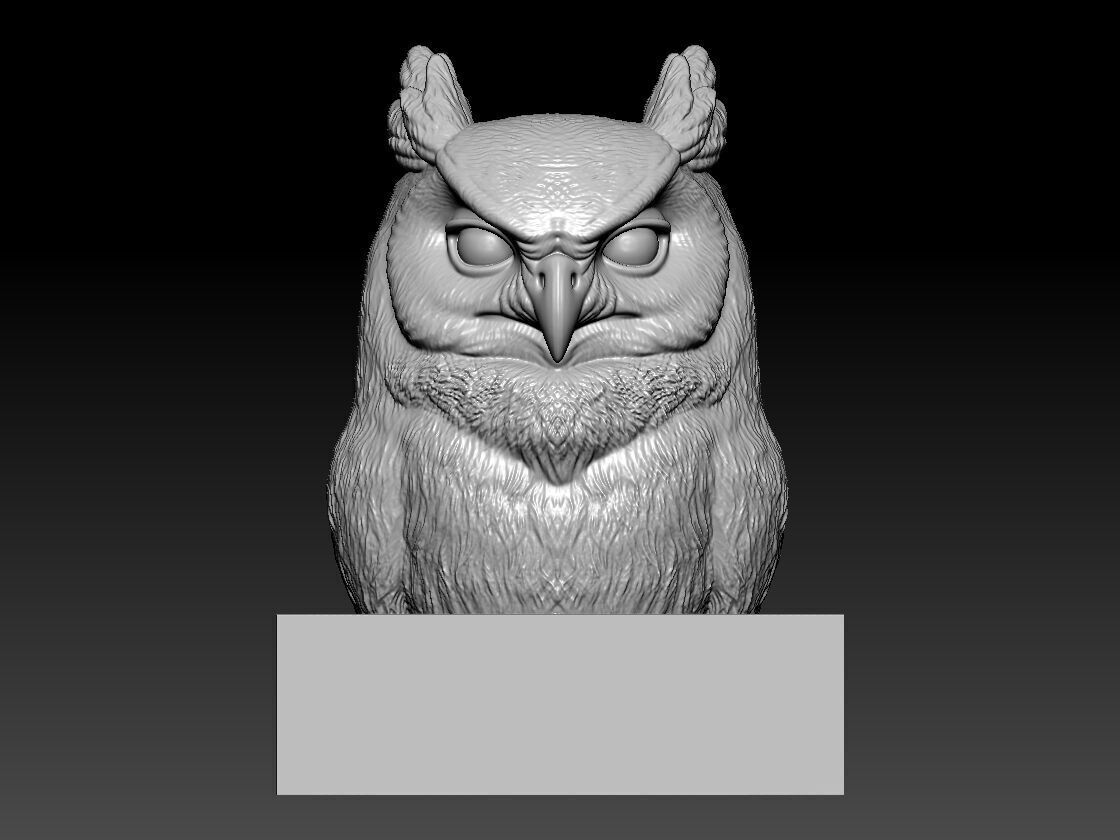Owl bust model - Animal - 3D print 3D print model_2