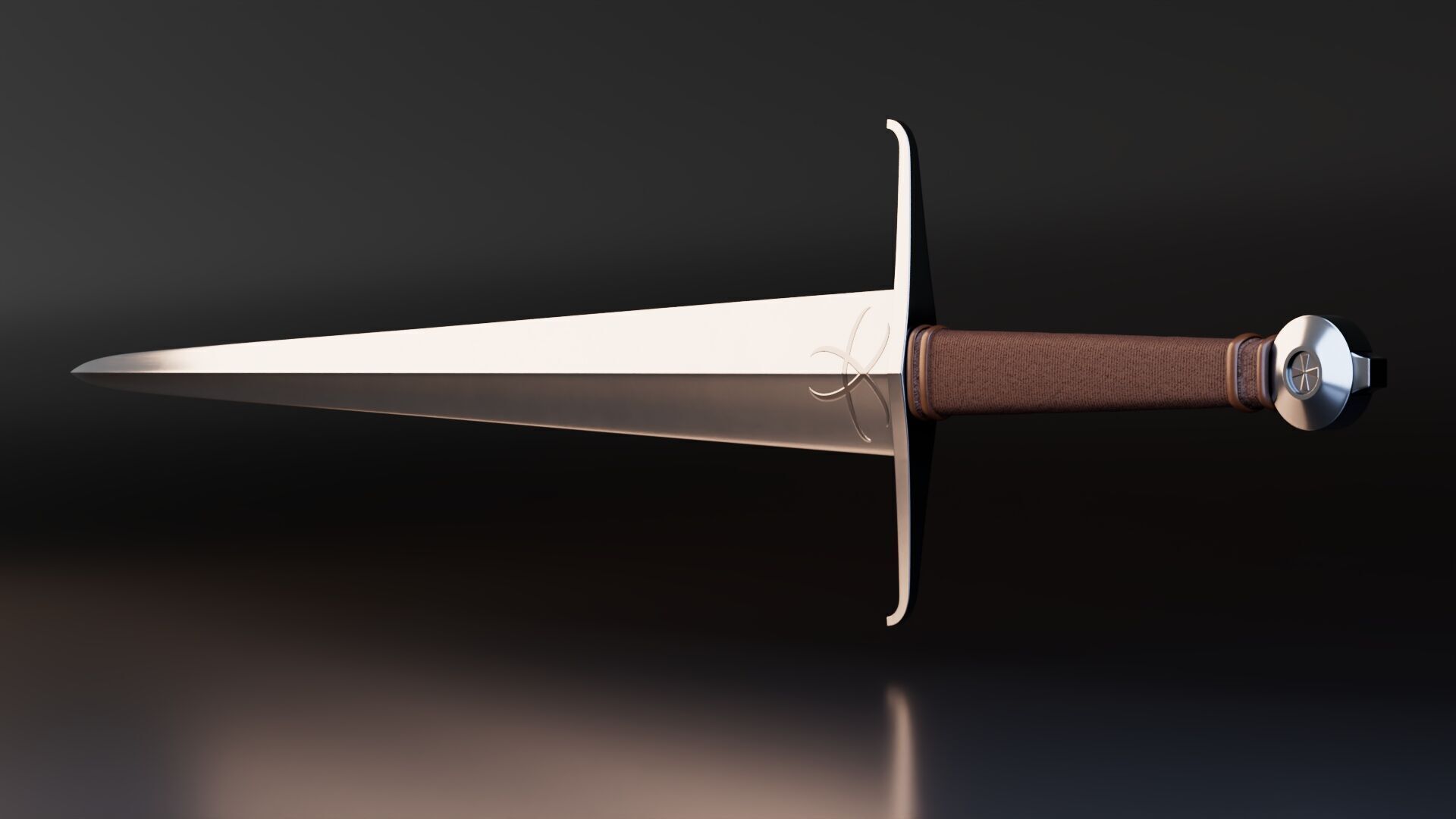 Medieval Sword Low-poly 3D model_2