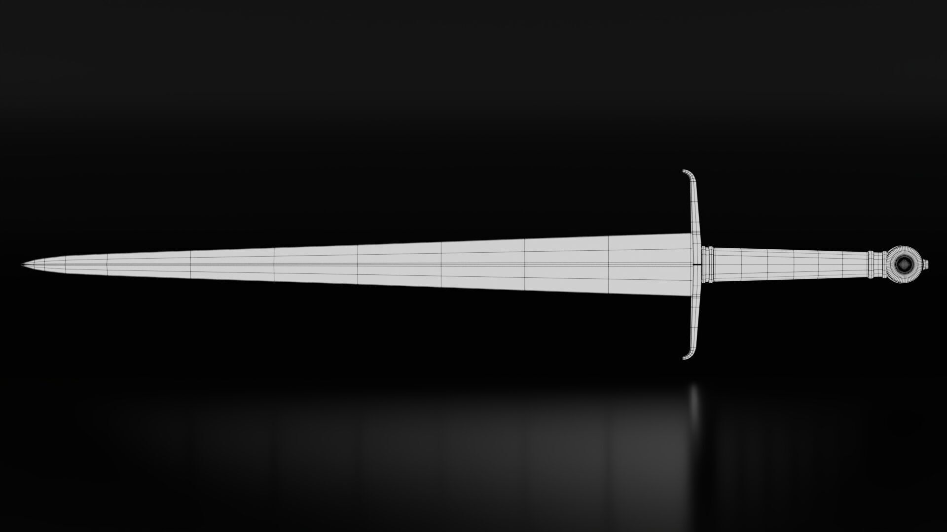 Medieval Sword Low-poly 3D model_6