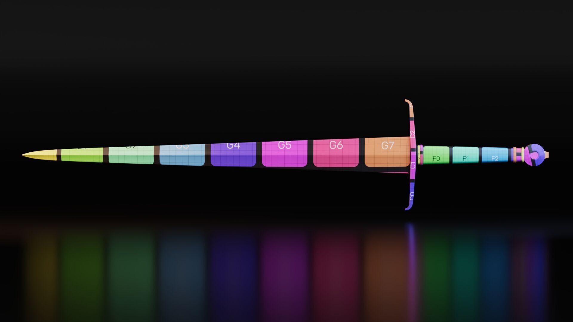 Medieval Sword Low-poly 3D model_8