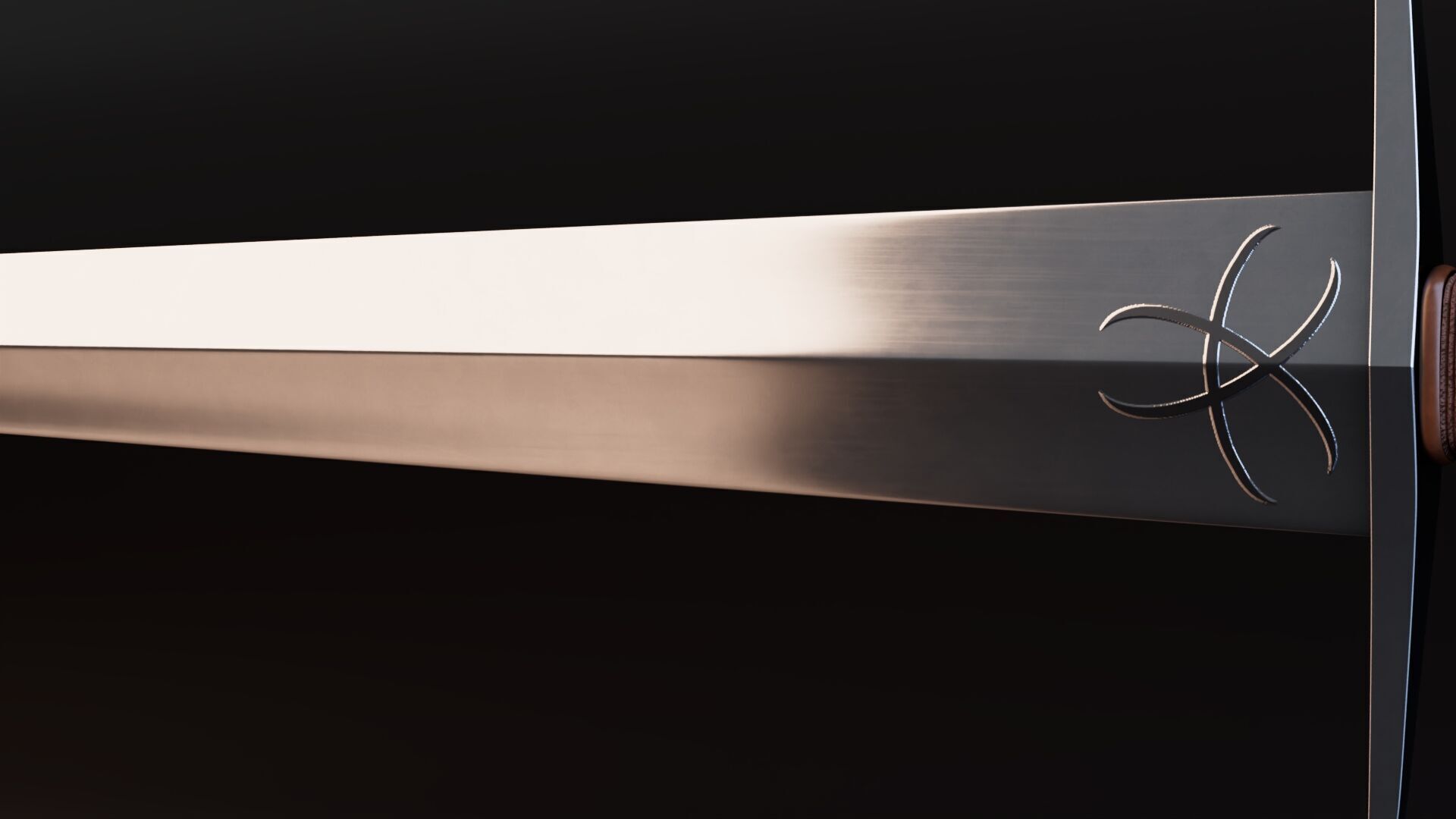Medieval Sword Low-poly 3D model_4