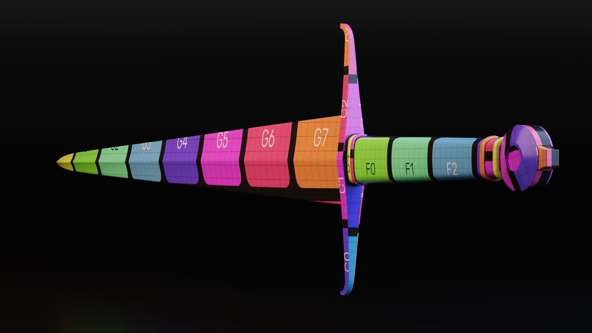 Medieval Sword Low-poly 3D model_9