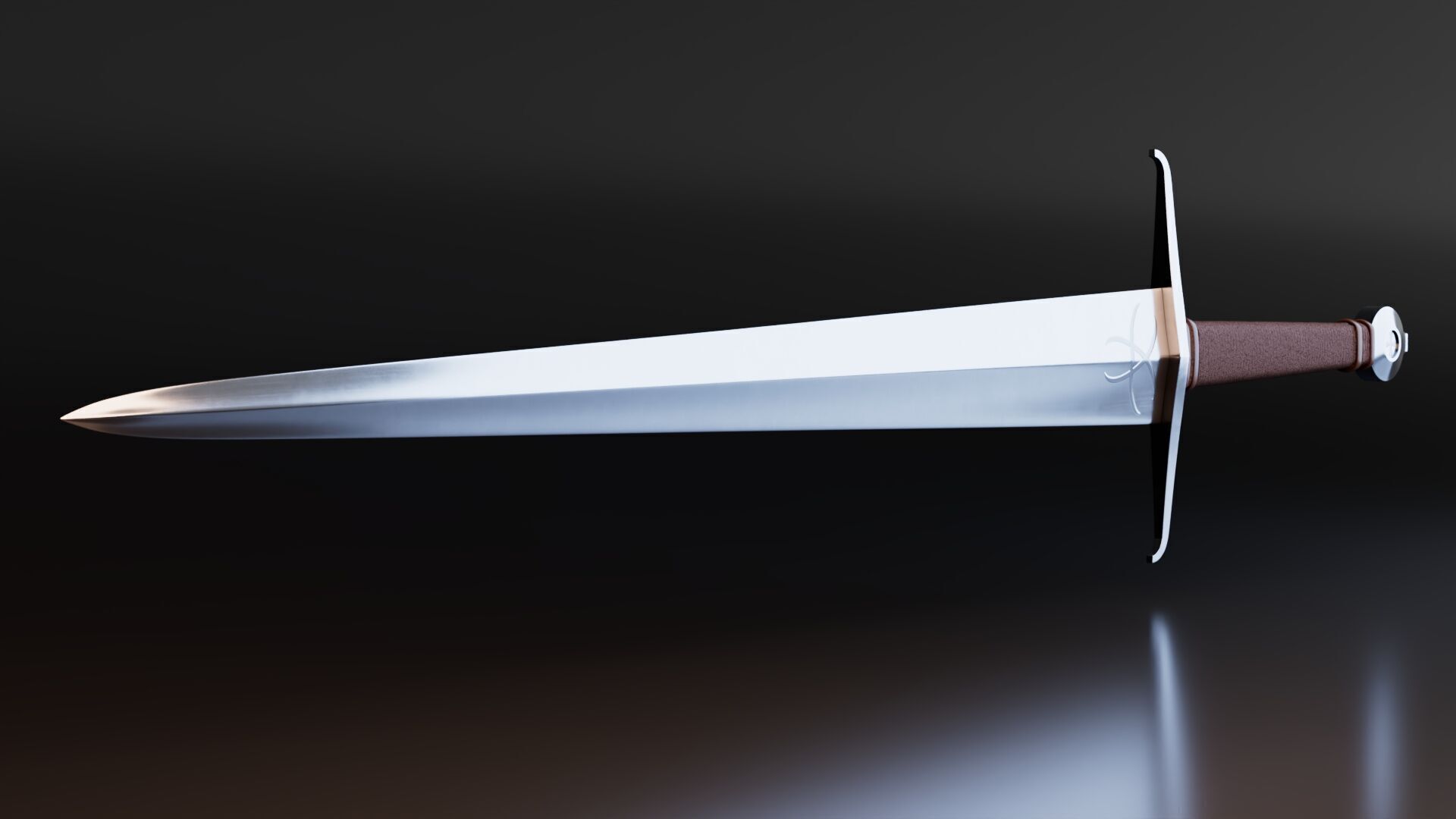 Medieval Sword Low-poly 3D model_3