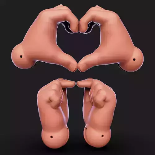 Hand heart Bjd doll Set of hands 2 pairs