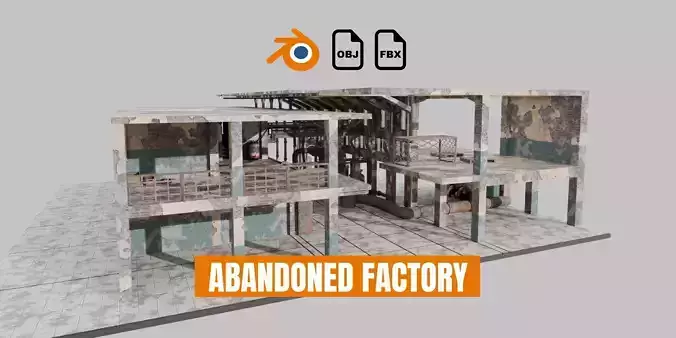 Abandoned Factory Low-poly 3D model