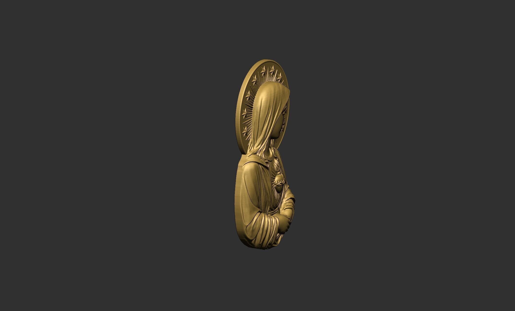 Virgin Mary with Sacred Heart 3D print model_6
