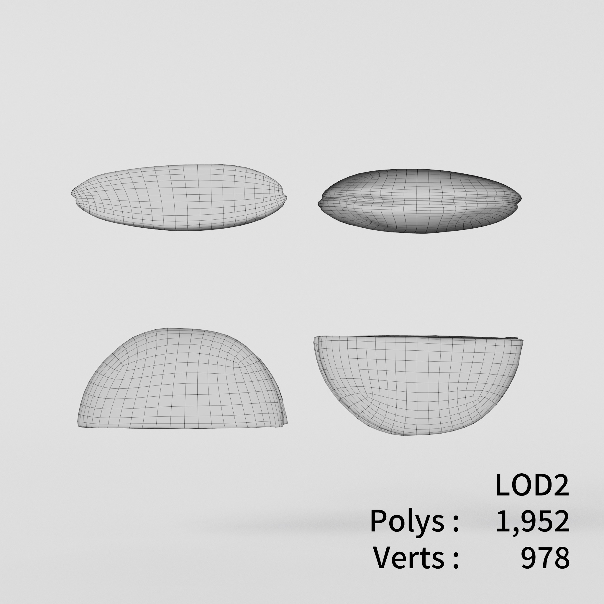 Cut Dorayaki 3D model Low-poly 3D model_6