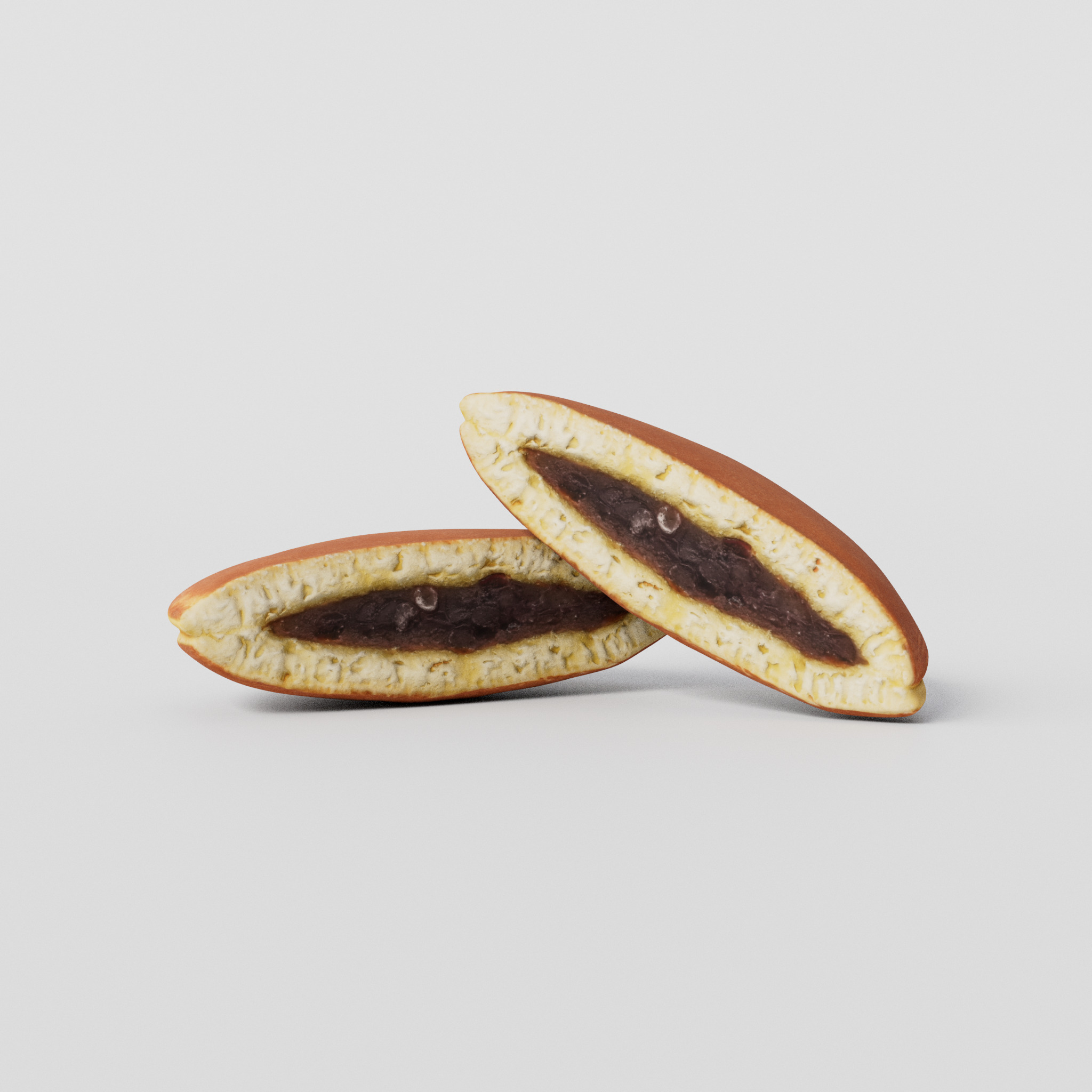 Cut Dorayaki 3D model Low-poly 3D model_1