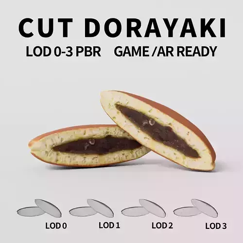 Cut Dorayaki 3D model