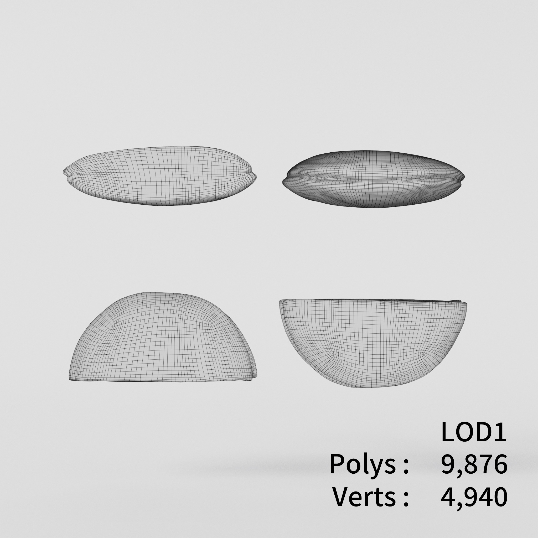 Cut Dorayaki 3D model Low-poly 3D model_5