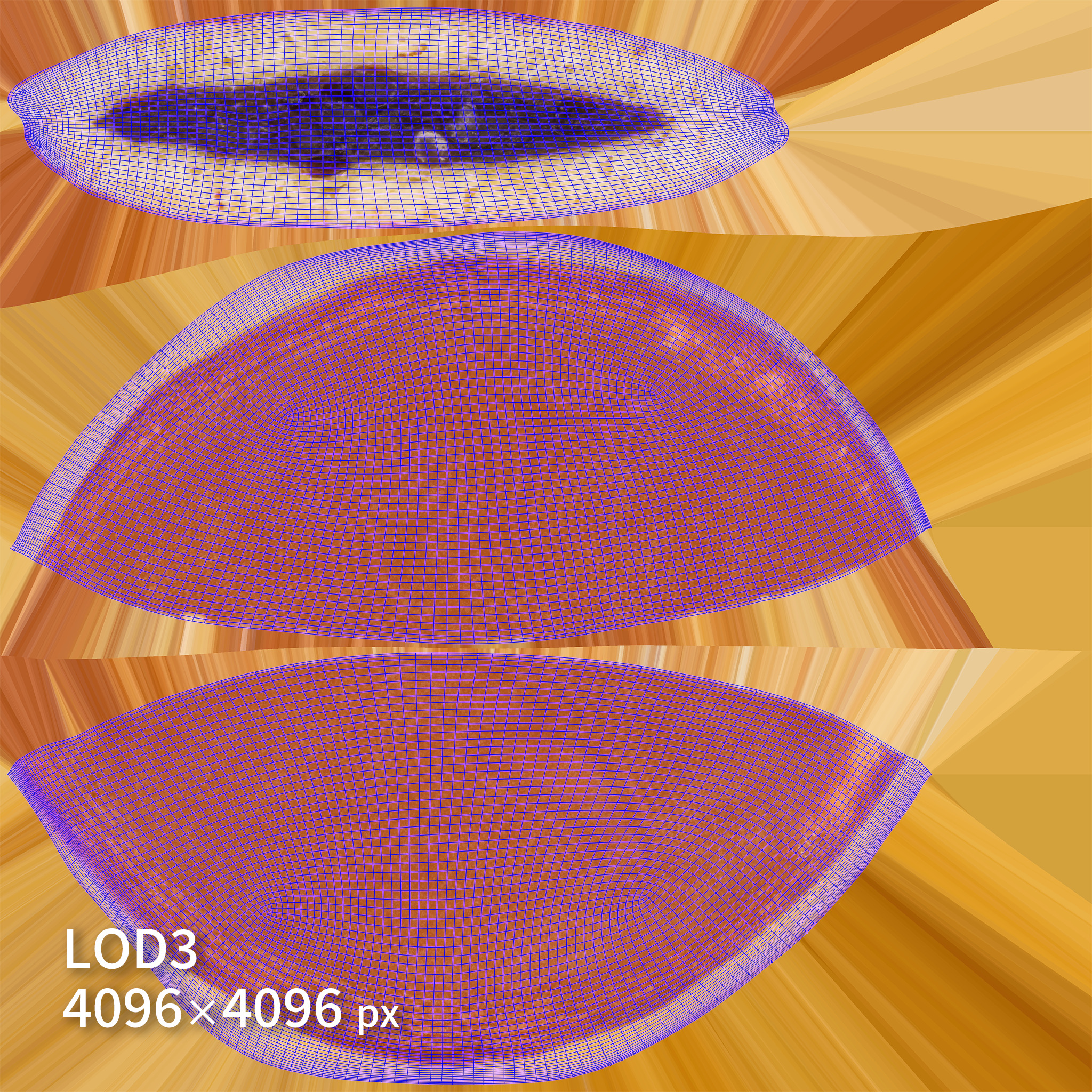 Cut Dorayaki 3D model Low-poly 3D model_8