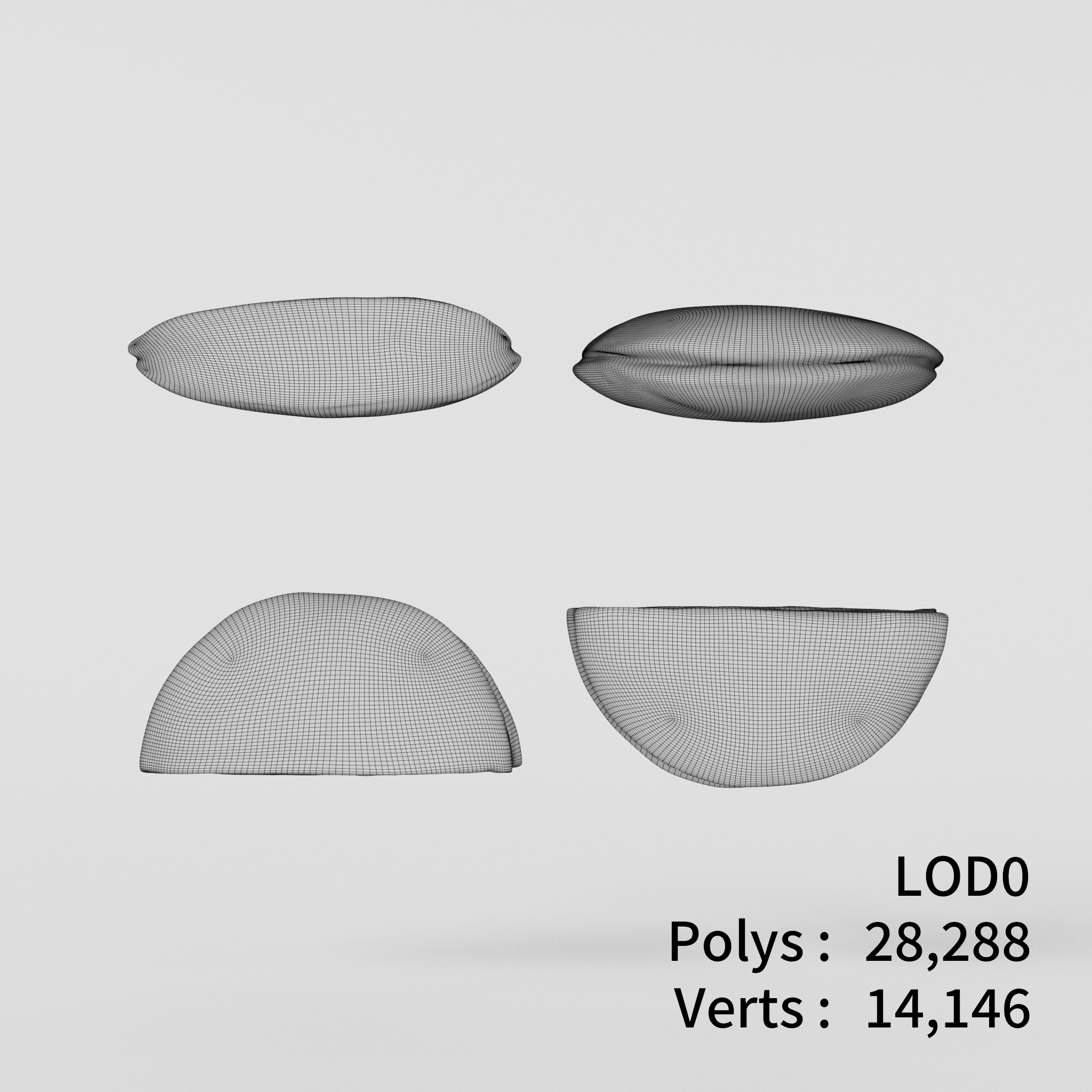 Cut Dorayaki 3D model Low-poly 3D model_4