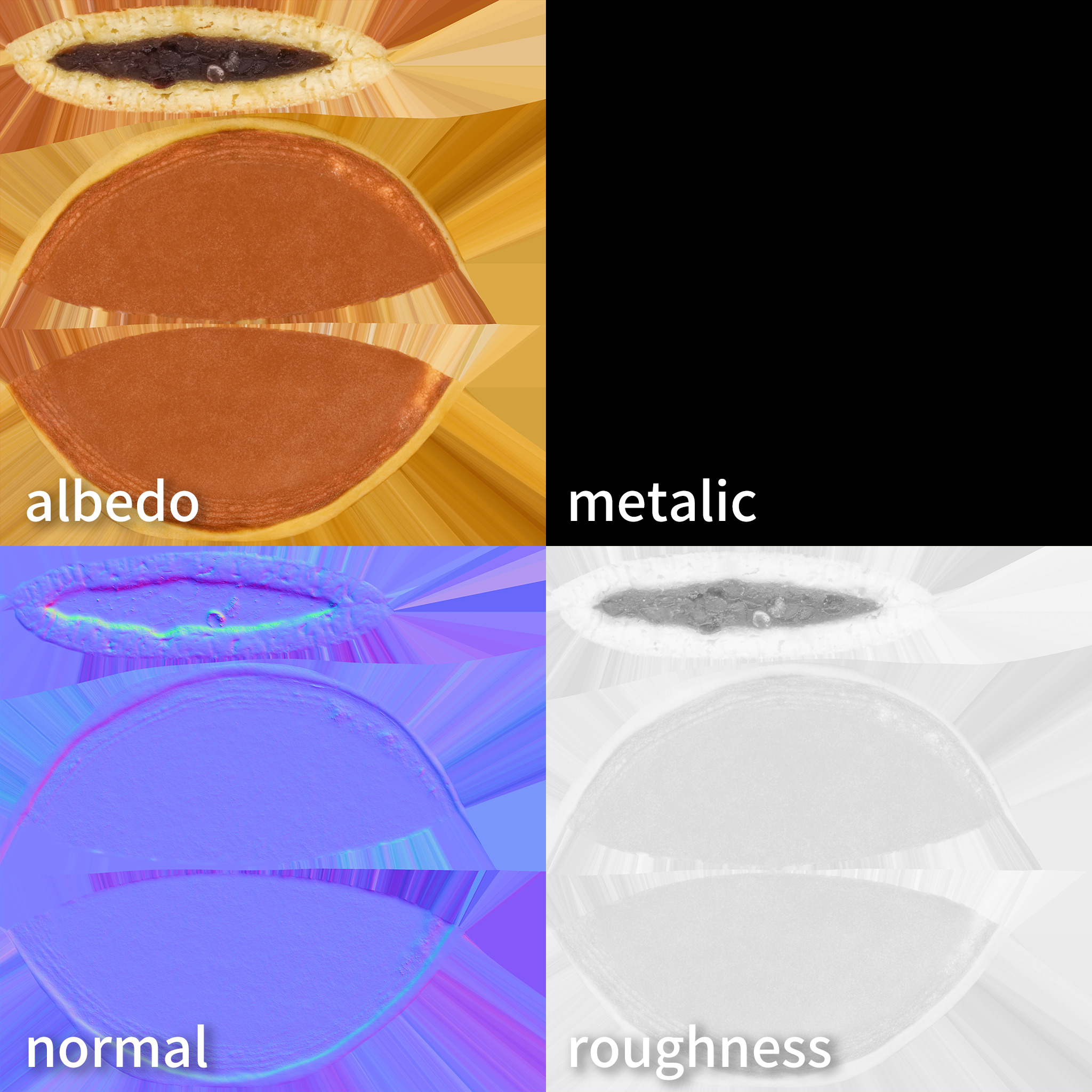 Cut Dorayaki 3D model Low-poly 3D model_10