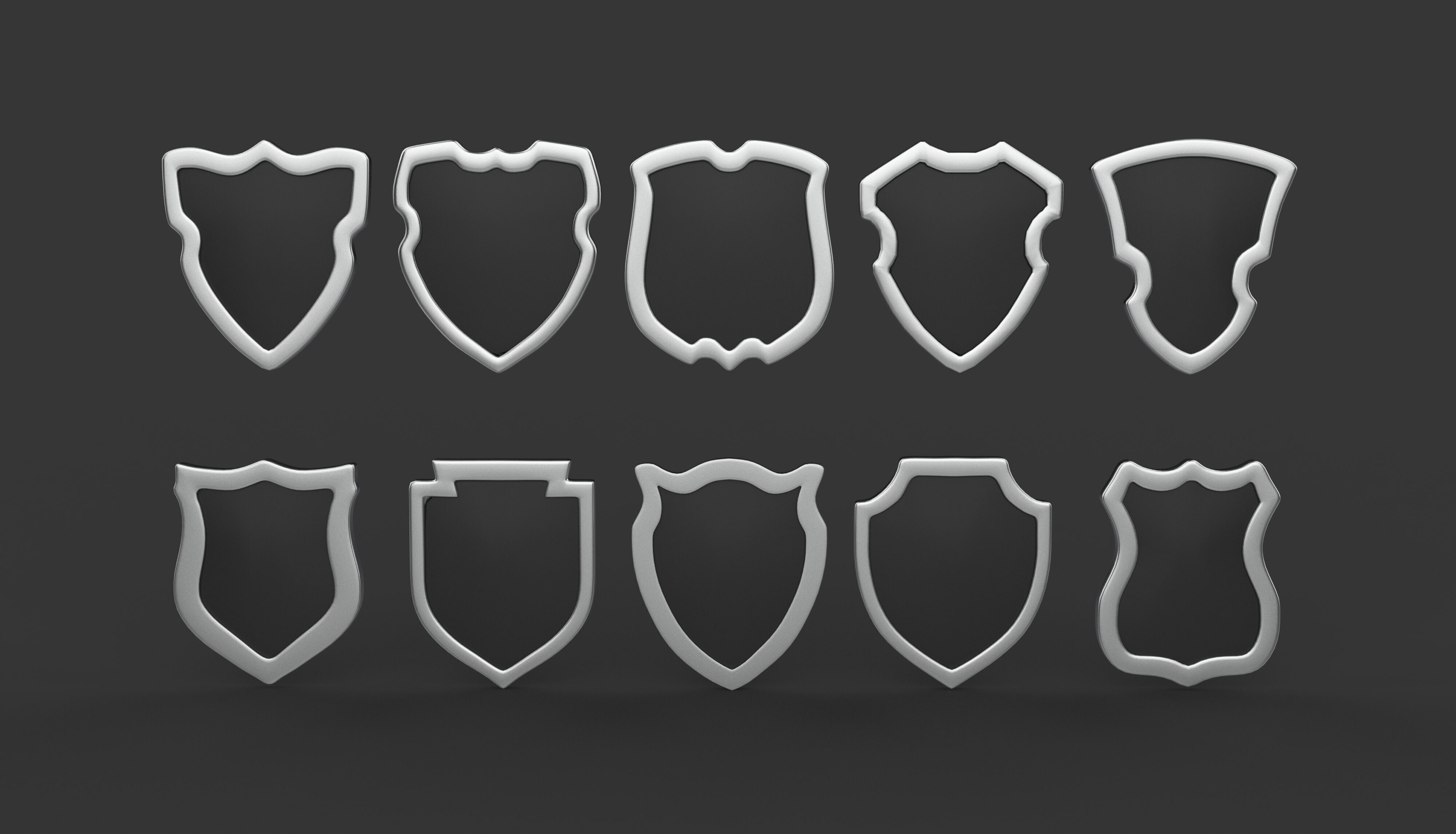 shield icons 02 3D model_2