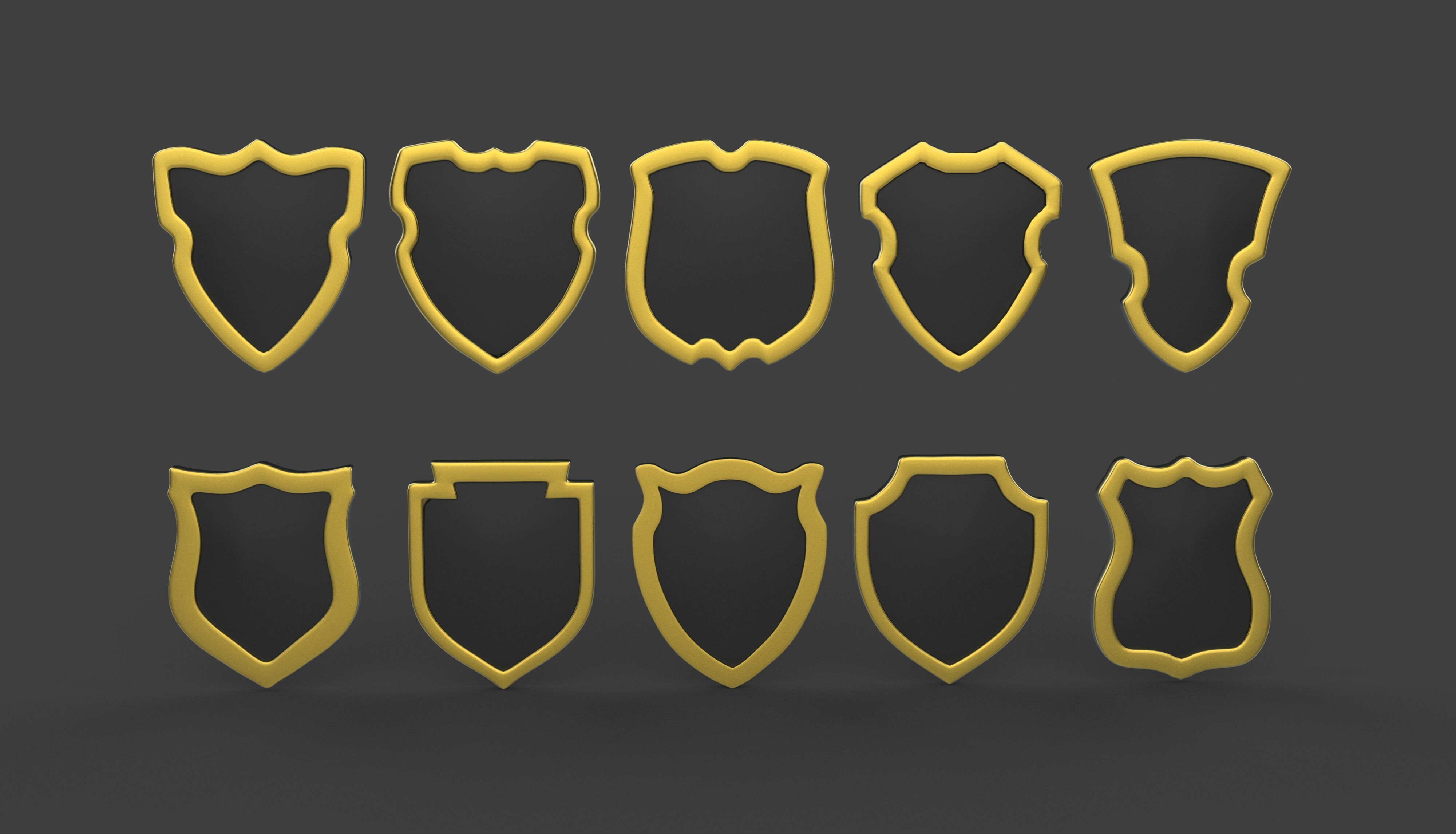 shield icons 02 3D model_8