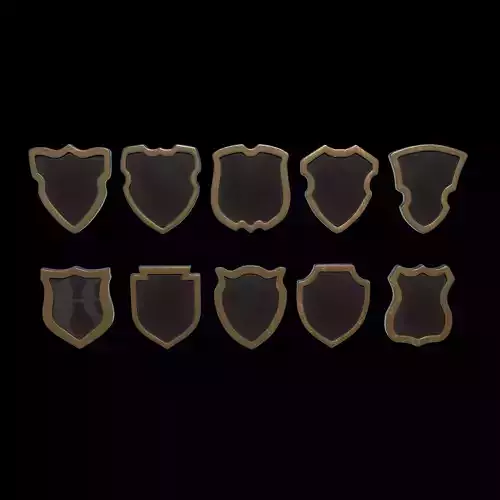 shield icons 02 3D model