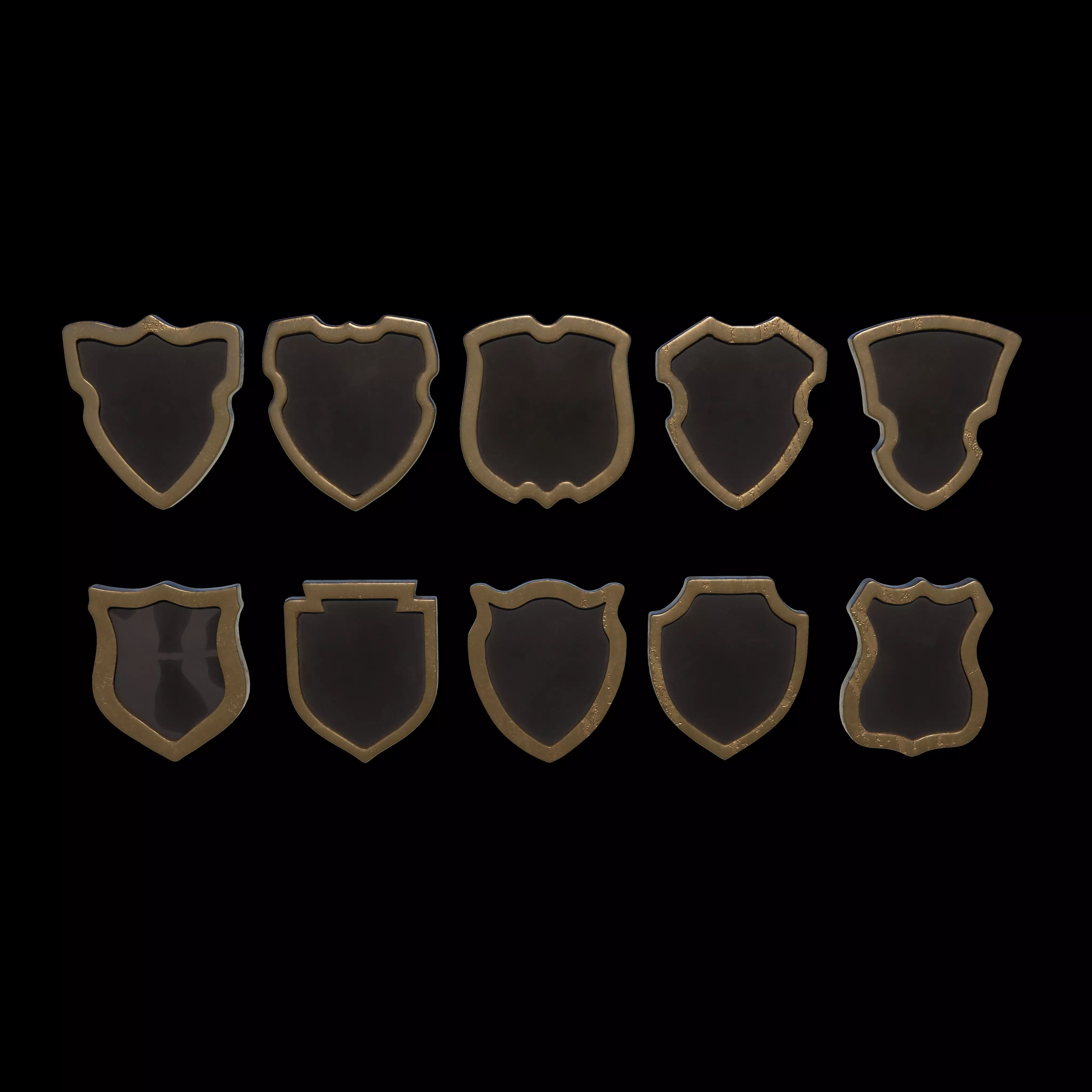 shield icons 02 3D model_0