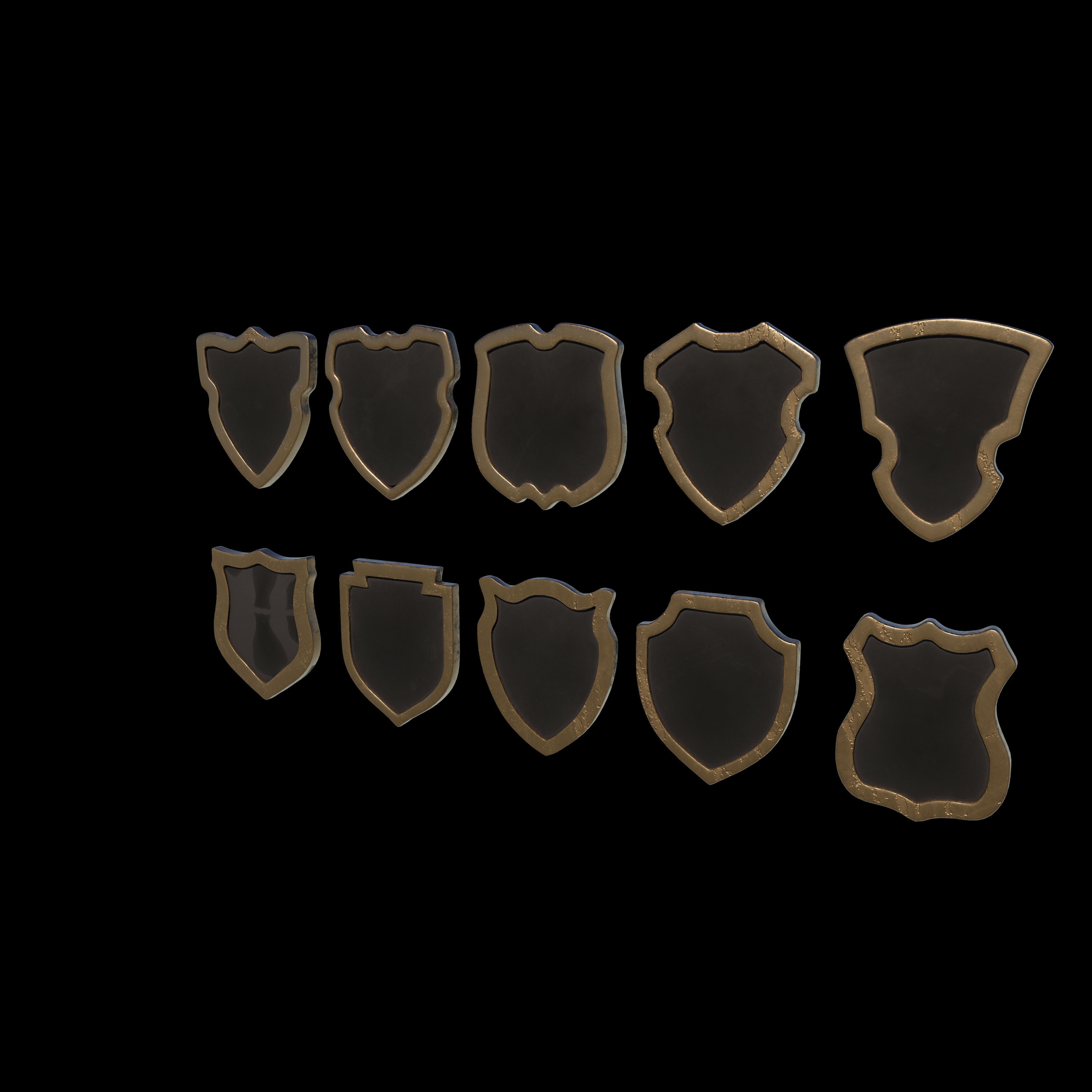 shield icons 02 3D model_9