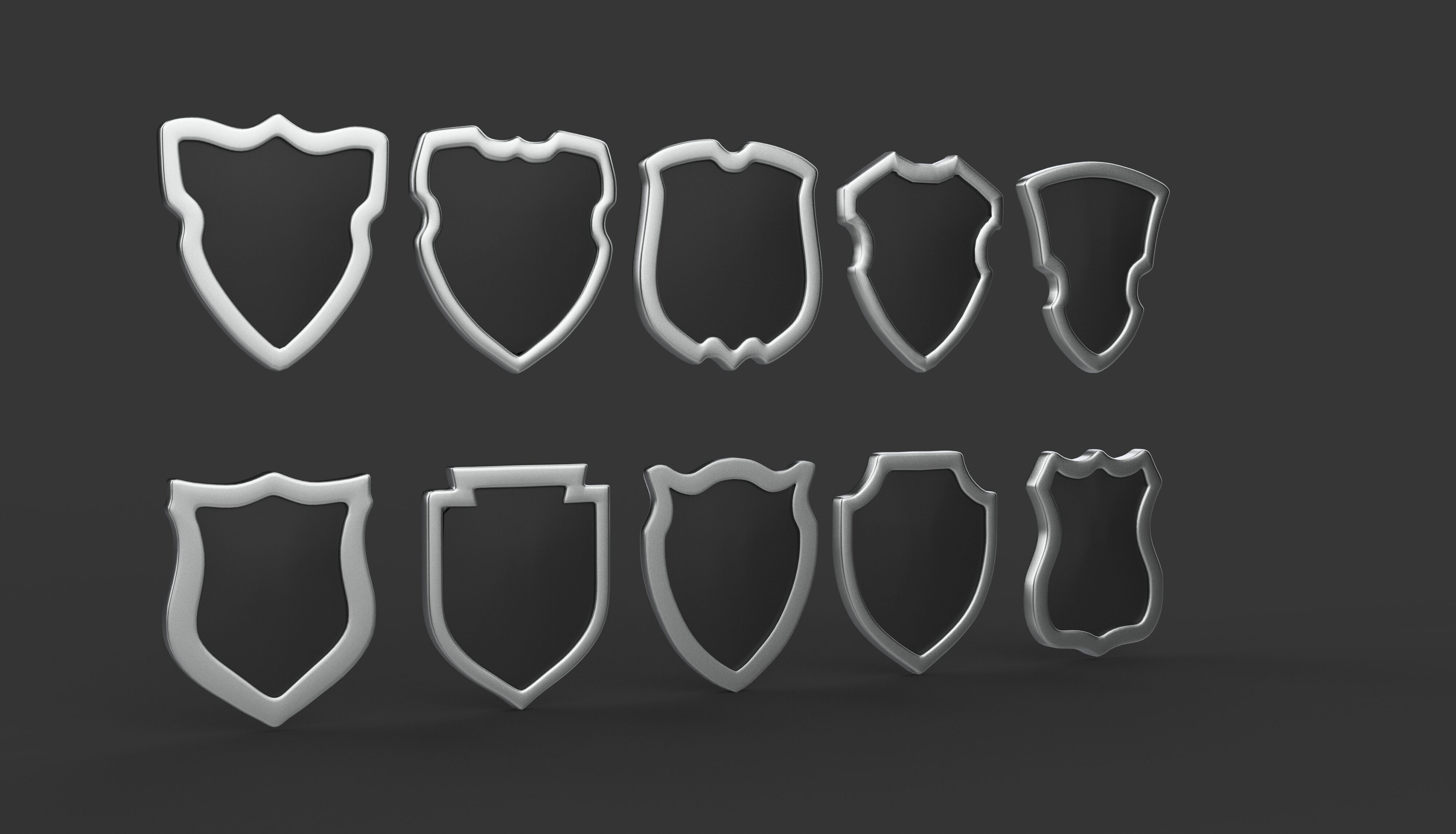 shield icons 02 3D model_4