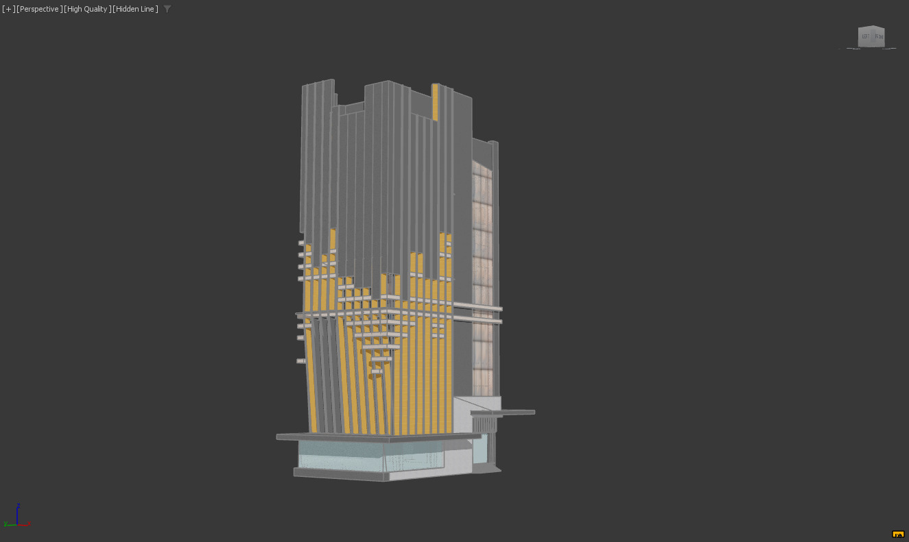 Modern High-rise Building 3D model_11