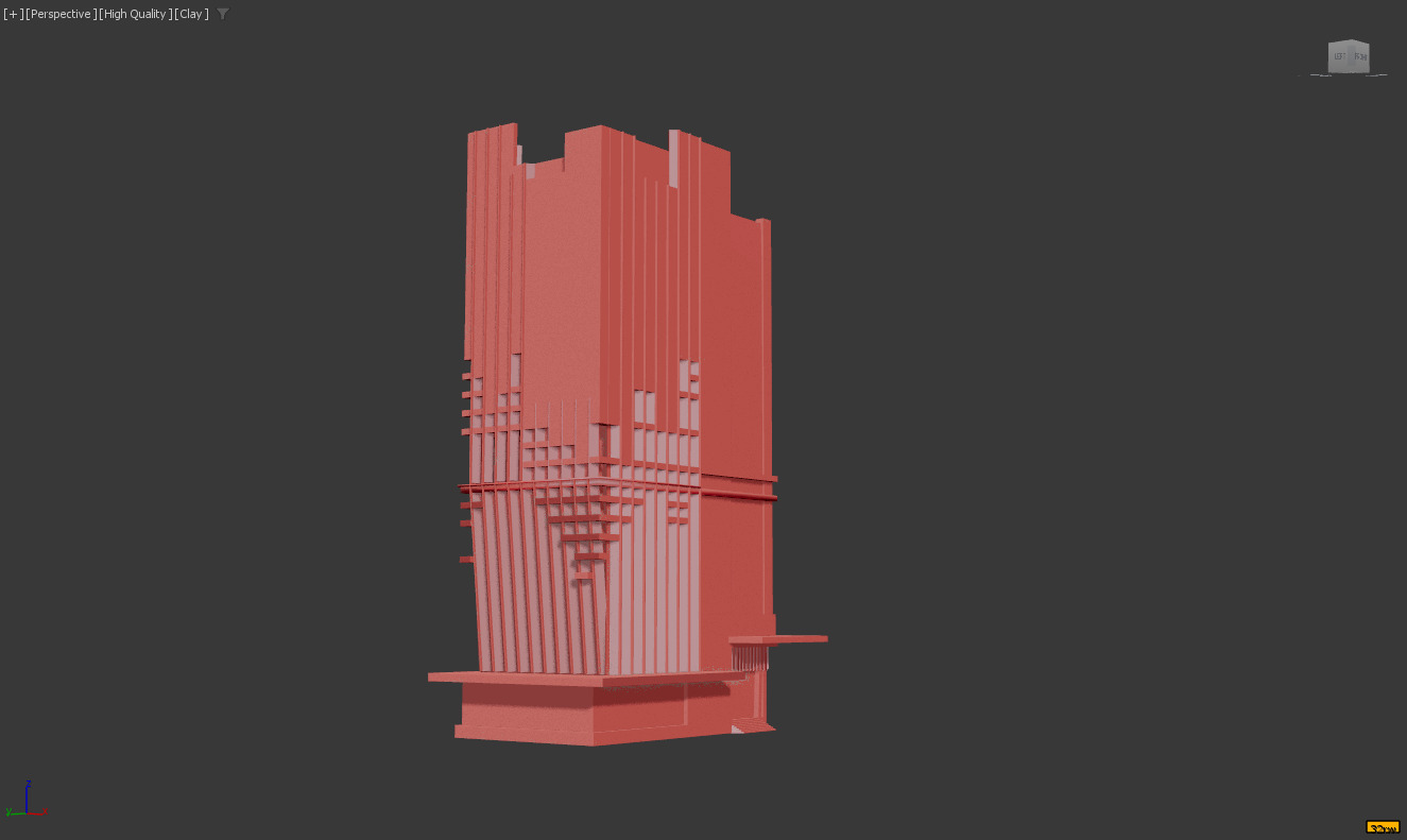 Modern High-rise Building 3D model_13
