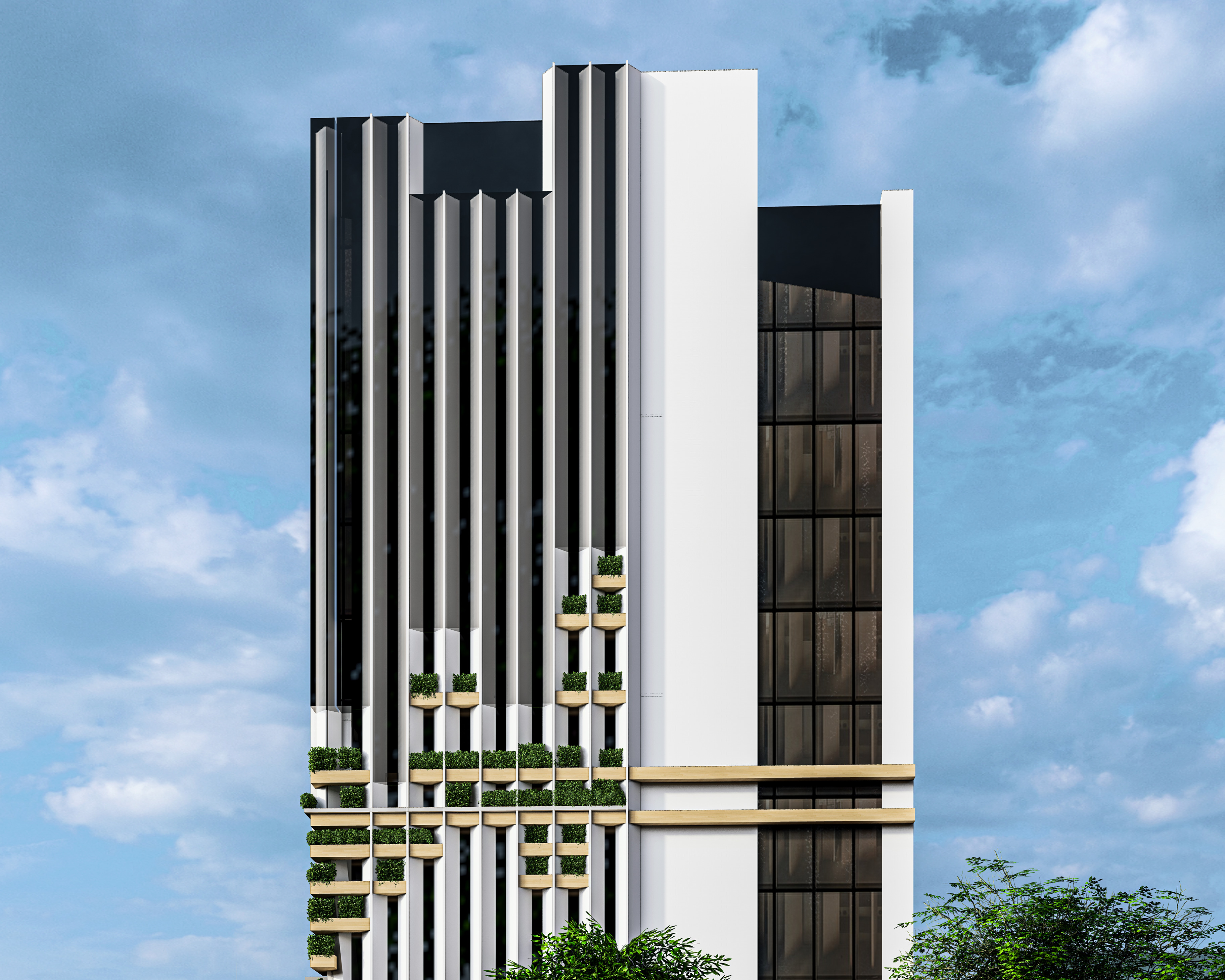 Modern High-rise Building 3D model_8