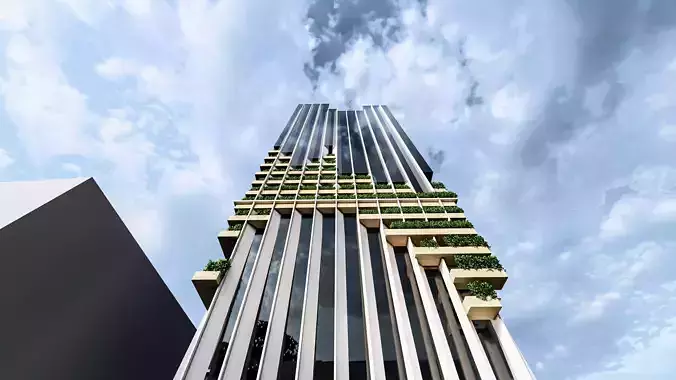 Modern High-rise Building 3D model