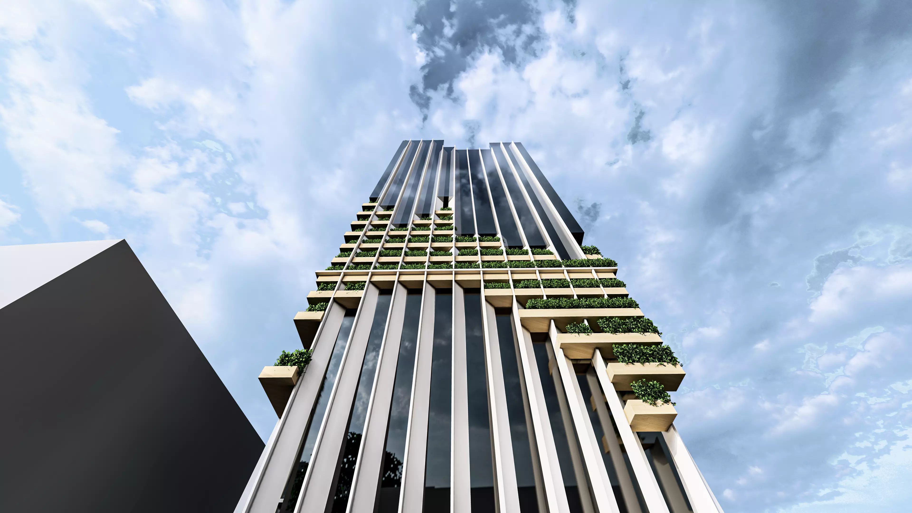 Modern High-rise Building 3D model_0