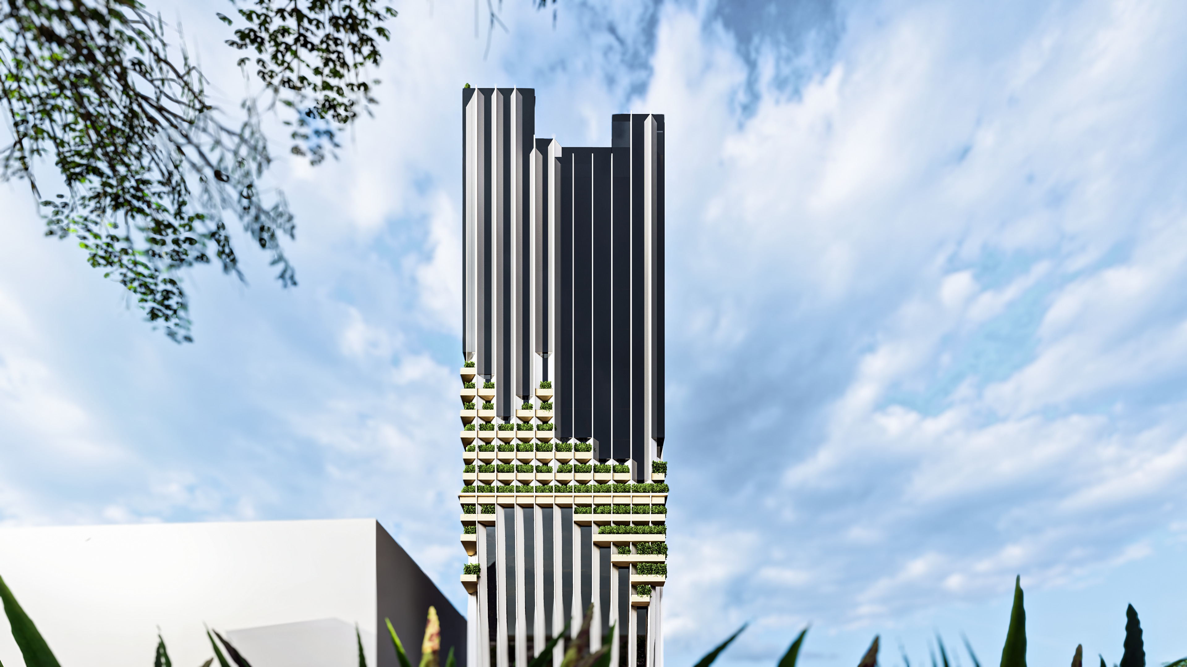 Modern High-rise Building 3D model_1