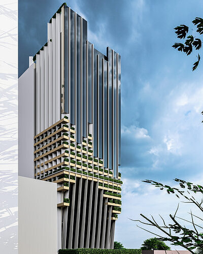 Modern High-rise Building 3D model 3