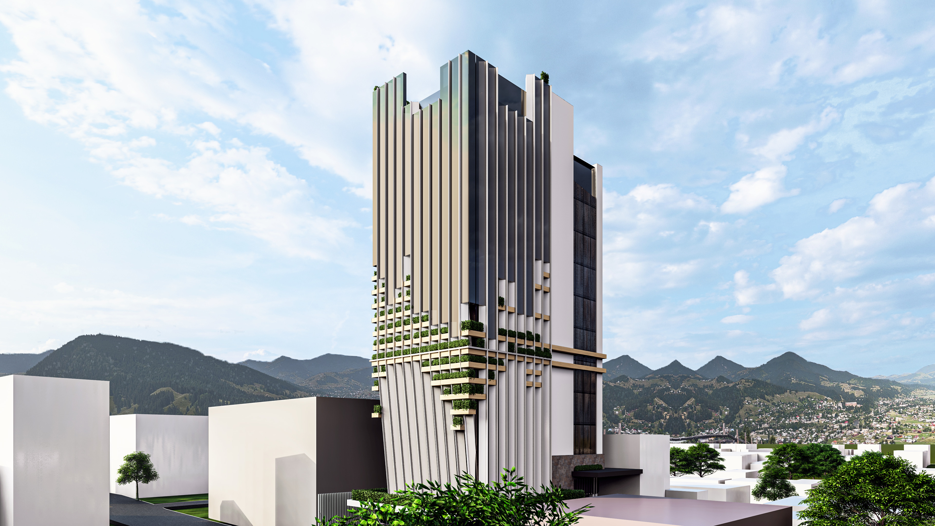 Modern High-rise Building 3D model_7