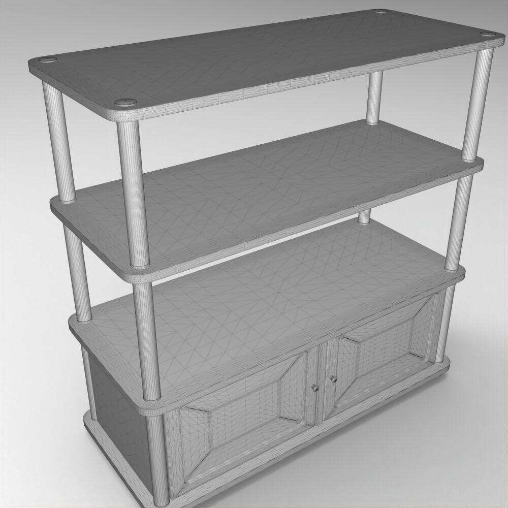 Table023 Low-poly 3D model_4